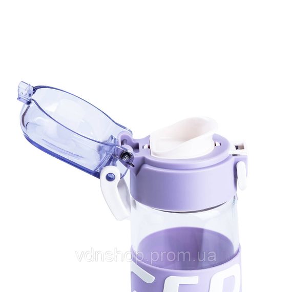 Бутылка для воды 460 мл стеклянная с пластиковой крышкой Фиолетовый HP17299V | Зображення 3