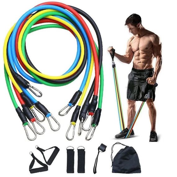 Резиновая лента для фитнеса rising exercise pipe, Эспандер петля упражнения, Эспандер для спорта GN-17 | Зображення 6