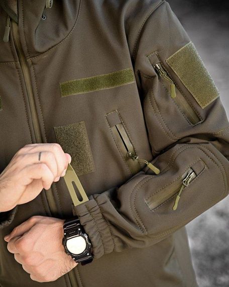 Демісезонна тактична куртка софтшел masad олива | Зображення 7