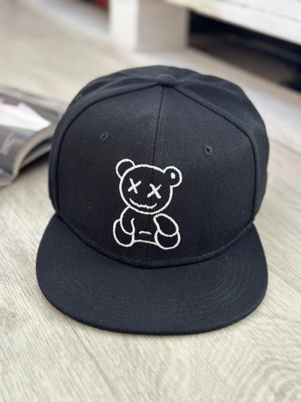 Кепка снепбек (Snapback)  з ведмедиком Тедді Чорний 56-61р (9062) | Зображення 2