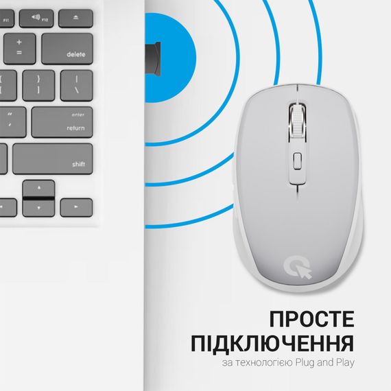 Мишка OfficePro M267G Silent Click Wireless Gray (M267G) | Зображення 6