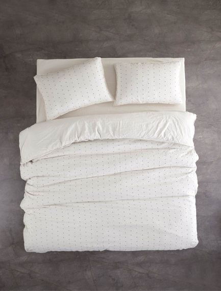 Постільна білизна Limasso Stonewashed Ranforse 200 х 220 см Point Krem