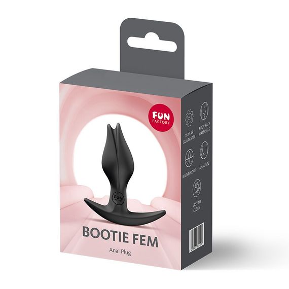 Анальна пробка Fun Factory BOOTIE FEM Black, у вигляді бутона, діаметр 2,9 см, тонкий обмежувач | Зображення 6