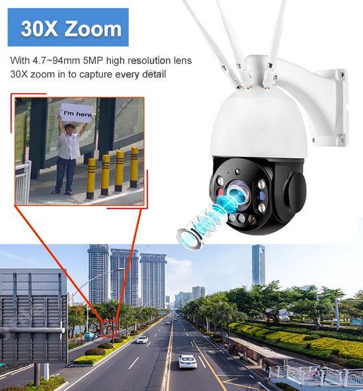 Вулична IP камера Smart HD Y10 5MP SONY 335 30X оптичний зум, WiFi PTZ, поворотна, металевий корпус IP66, | Зображення 6