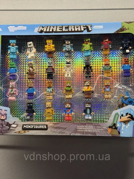 Набор минифигурок Minecraft 24 шт с оружием – подарок для фанатов игры Майнкрафт