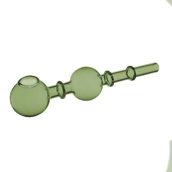 Трубка Скляна Вапорайзер 15 см "Oil Pipe Two Balls Green" | Зображення 2