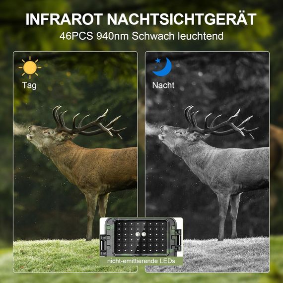Камера для полювання 4K 60MP Full HD Wi-Fi з програмою для передачі даних на мобільний телефон | Зображення 3