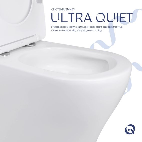 Унітаз підлоговий Qtap Virgo Ultra Quiet з сидінням Slim Duroplast/ Soft-close/ Quick Release QT18226092AW | Зображення 6
