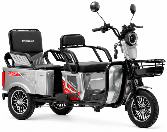 Електротрайк Crosser Transit TR-5 1500W 72V 24Ah, вантажний триколісний електроскутер до 60 км, 3 місця | Зображення 9