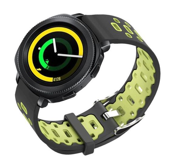 Спортивний ремінець Primo Perfor Classic для годинника Samsung Sport Gear SM-R600 - Black&Green | Зображення 1