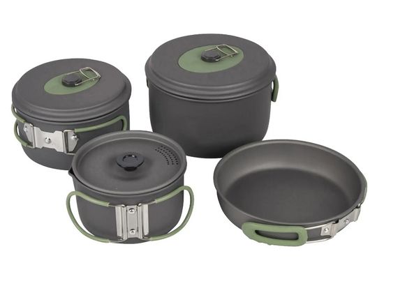 Набір посуду Bo-Camp Explorer 4 Pieces 19 Hard Anodized Grey/Green (2200241) (DAS302733) | Зображення 9