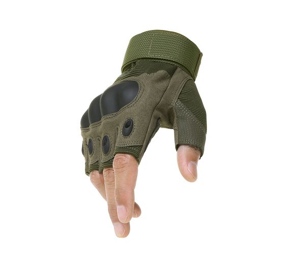 Перчатки тактические Primo Military беспалые, размер L - Army Green | Зображення 1