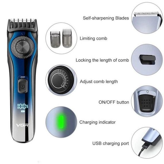 Машинка для стрижки бороди VGR V-080 | Машинка для стрижки головы | Машинка для OR-383 стрижки vgr | Зображення 9