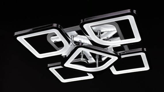 Люстра світлодіодна стельова LED світильник для квартири на стелю лед з пультом 26113 Хром 11х40х40 см. | Зображення 1