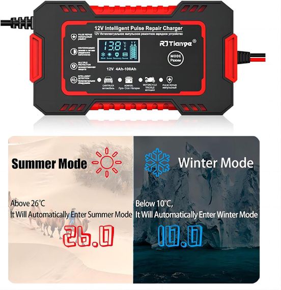 Автомобільний зарядний пристрій на 12 В, 6 А, крапельний зарядний пристрій і пристрій для обслуговування, і | Зображення 2