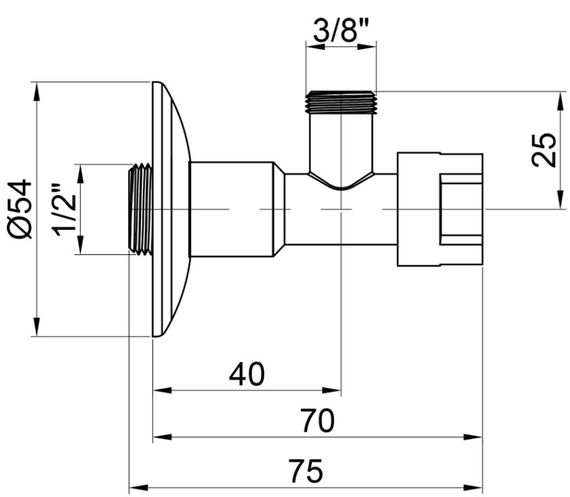 Кран приладовий буксовий Icma 1/2" х3/8" кутовий №519 (90519AC07) | Зображення 1