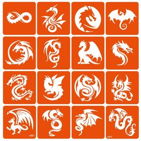 Набор трафаретов для био-тату "Dragons" dragons-16