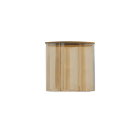 Ємність скляна з дерев'яною кришкою (кругла) бурштин VT-8005 Vittora 500 мл