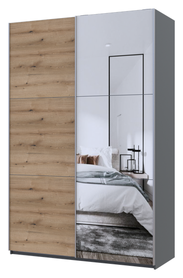 Шкаф-купе двухдверный Doros G-Caiser 160х60х240 см Графит/Дуб евок/1 Зеркало (DRS-011038) | Зображення 3