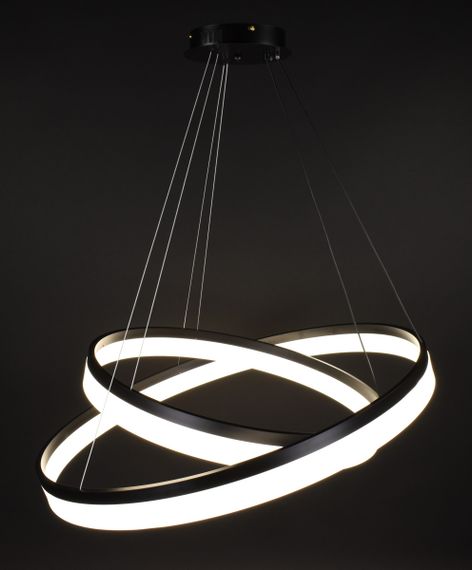 Люстра світлодіодна підвісна LED світильник для квартири на стелю лед 27852 Чорний 35-150х80х80 см. | Зображення 3