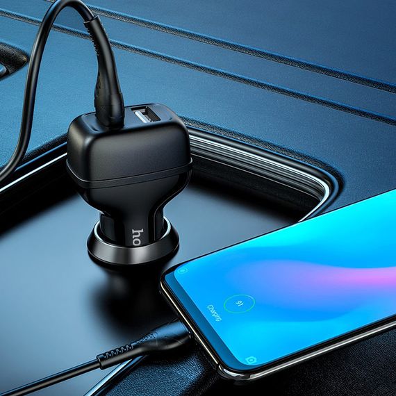 АЗП Hoco Z36 Leader 2.4A (2USB-A) + кабель USB to Type-C Чорний | Зображення 6