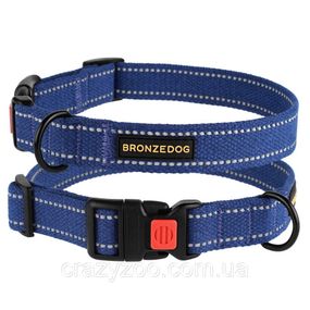 Ошейник для собак BronzeDog Сotton брезентовый синий 1.6x25-33 см 50/1502Б/T