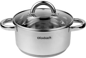 Каструля індукційна Ofenbach Casserole із нержавіючої сталі 2л зі скляною кришкою