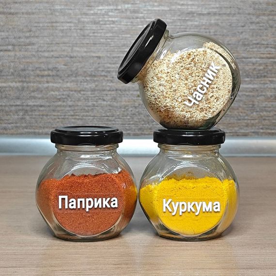 Контурні наліпки для спецій з прозорим фоном і білим шрифтом 59 шт. | Зображення 2