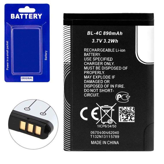 Акумулятор Nokia BL-4C 890 mAh 1006, 1202, 1203 | Зображення 1