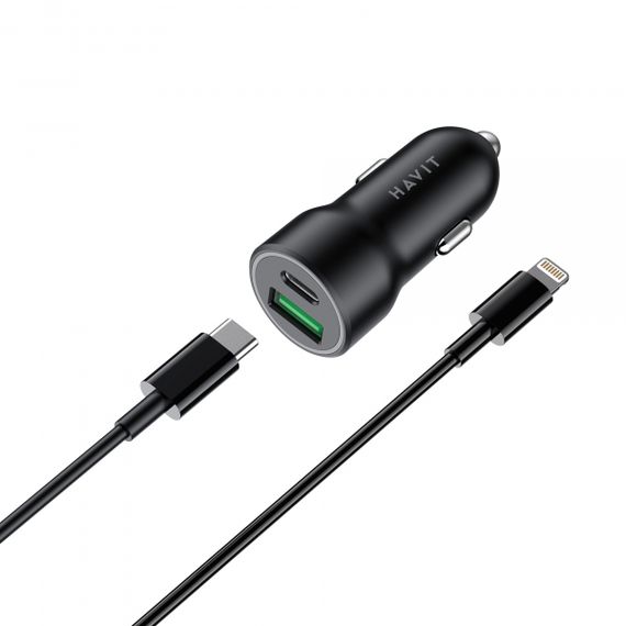 Автомобільний зарядний пристрій HAVIT HV-CC613 20W USB+USB-C | Зображення 4