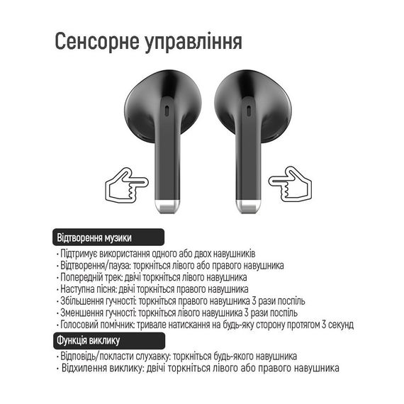Навушники ColorWay Slim TWS-2 Earbuds Black (CW-TWS2BK) | Зображення 6