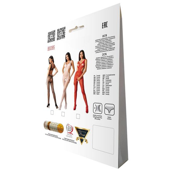 Еротичний бодістокінг з малюнком Passion BS085 white, One size | Зображення 5