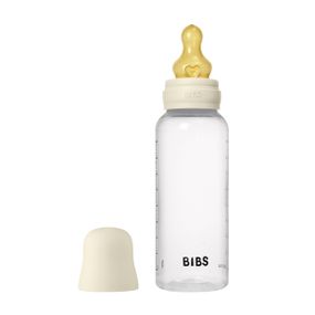 Дитяча пляшечка BIBS Baby Bottle Round Latex 270 мл Medium Flow (середній потік) Ivory