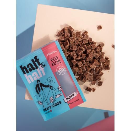 Лакомства для щенков Half&Half в форме мясных кубиков с говядиной, 100 г | Зображення 2