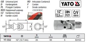 Головка 12-гранная короткая 1/2" М17х38 мм Польша YATO YT-1279