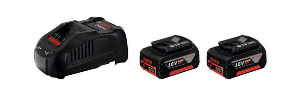 Набор аккумуляторов + зарядное устройство Bosch 18В, 2х5Ач (1.600.A00.B8J)