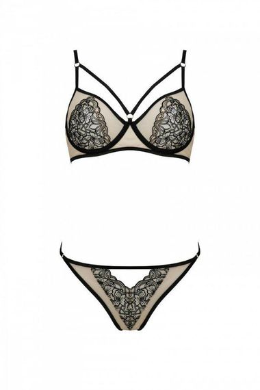 Комплект Passion LORINA SET, S/M, beige, бюстгальтер та трусики sexstyle | Зображення 2