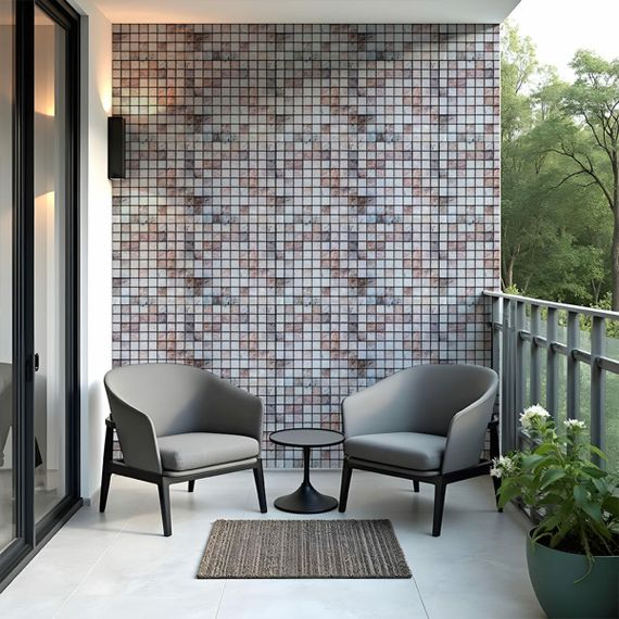 Декоративна ПВХ панель мозаїка 960х480х4мм Бежевий мармур SW-00001433 | Зображення 6