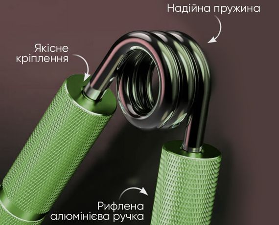 Кистьовий еспандер EasyFit Hand Grip PRO 91 кг зелений (200 lb) (EF-1902-200) | Зображення 2