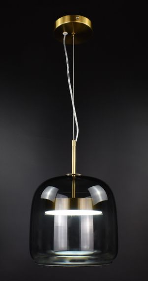 Люстра світлодіодна підвісна LED світильник для квартири на стелю лед 27044 Латунь 45-150х22х22 см. | Зображення 1