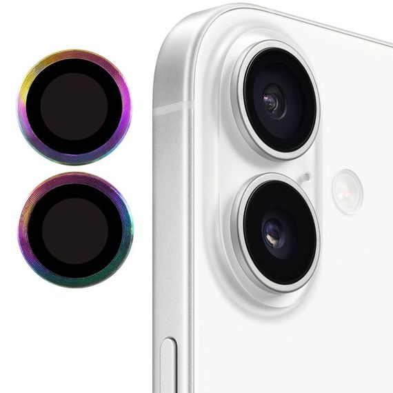 Захисне скло Metal Classic на камеру (у упак.) для Apple iPhone 17 (6.3") Бузковий / Rainbow | Зображення 4
