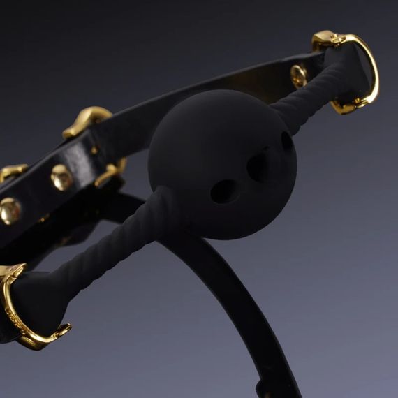 Кляп кулька з отворами у вигляді серця UPKO Desire for Mouth Bondage Collection, чорний Sex Aura | Зображення 1