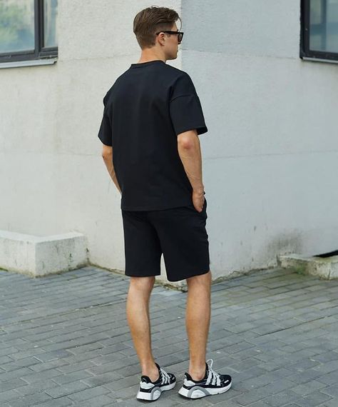 Чоловічий літній костюм adidas чорний | Зображення 1