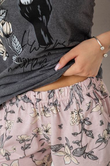 Пижама женская с принтом, цвет серый, 243R9623 | Зображення 4