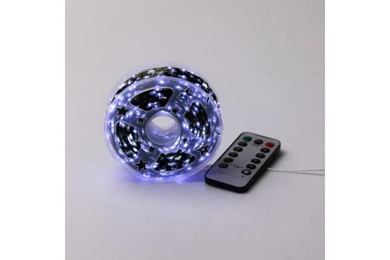 Гирлянда Роса 200 м с холодним белым светом – зеленая нить, пульт, 8 режимов | Зображення 2