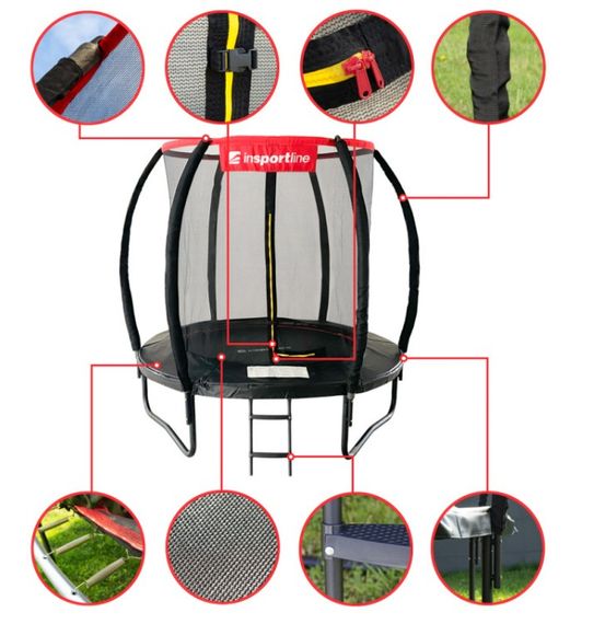 Батут із внутрішньою сіткою inSPORTline Flea PRO 183 см чорний (23877) | Зображення 2