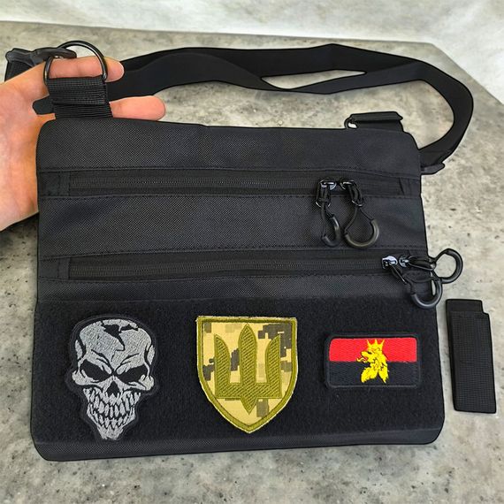 Чоловічі сумки через плече, Тактична сумка з шевроном, Чоловіча сумка кросбоді кобура наплічна BC-71 | Зображення 2