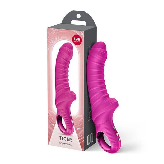 Вибратор для точки G Fun Factory TIGER Magenta, ребристый, подходит для анальной стимуляции Sex Aura | Зображення 3