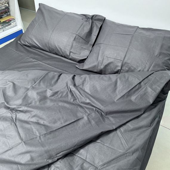 Комплект постельного белья Monoton Dark Grey SoundSleep бязь полуторный | Зображення 4