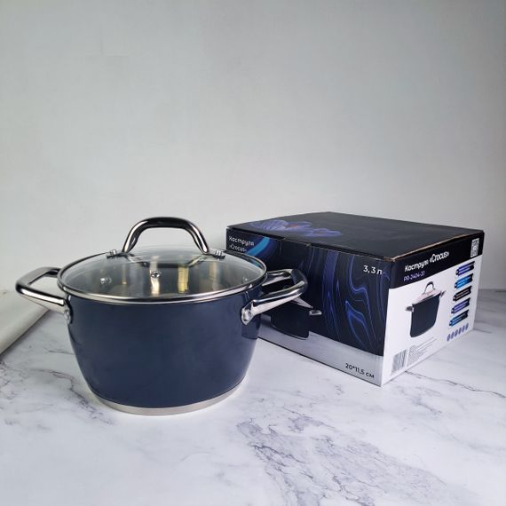 Кастрюля  CROCUS PR-2404-22 PEPPER 22*12,5см. 4,7 л. | Зображення 7